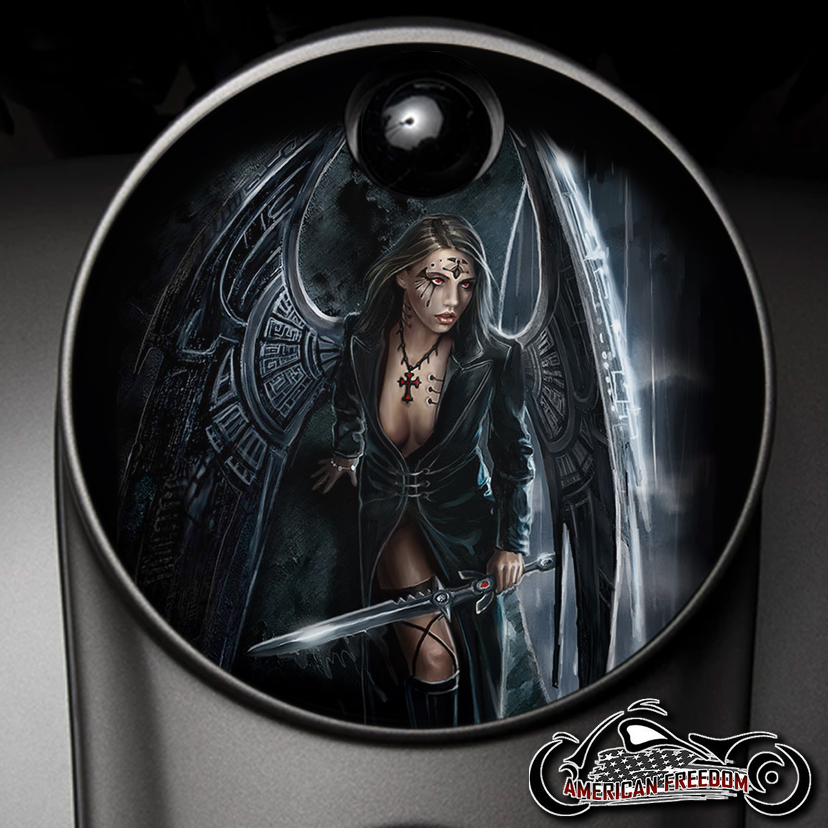 Custom Fuel Door - Goth Girl